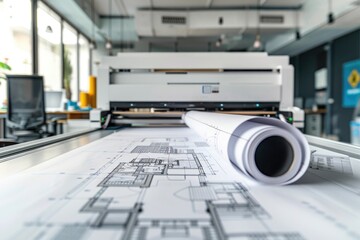 A roll of paper on a table, suitable for office or crafting projects