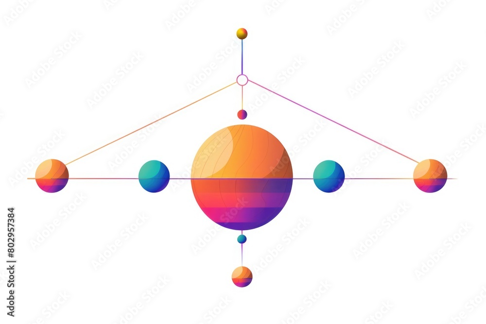 Poster Vibrant and eye-catching colorful object on a white background. Perfect for adding a pop of color to any project