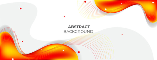 red yellow gradient fluid banner background with wavy lines