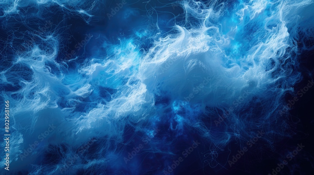 Poster a detailed view of a blue and white cloud. suitable for weather-related designs