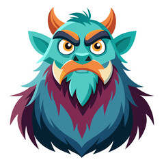 Fototapeta premium A monster with whiskers so long and thick for a unique and whimsical illustration