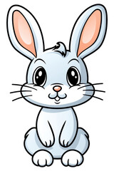 Obraz premium PNG Rabbit outline cartoon animal.