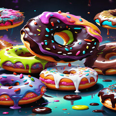 colorful donuts with sprinkles
