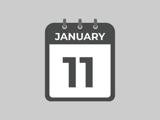 january 11 calendar reminder. 11 january daily calendar icon template. Calendar 11 january icon Design template. Vector illustration
