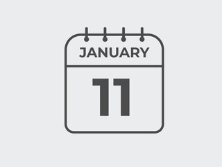 january 11 calendar reminder. 11 january daily calendar icon template. Calendar 11 january icon Design template. Vector illustration
