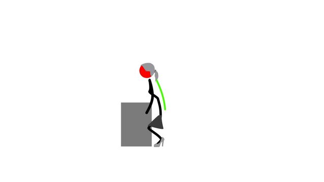 correct lifting. The woman lifts the load correctly. Medical recommendations. 4K video illustration.