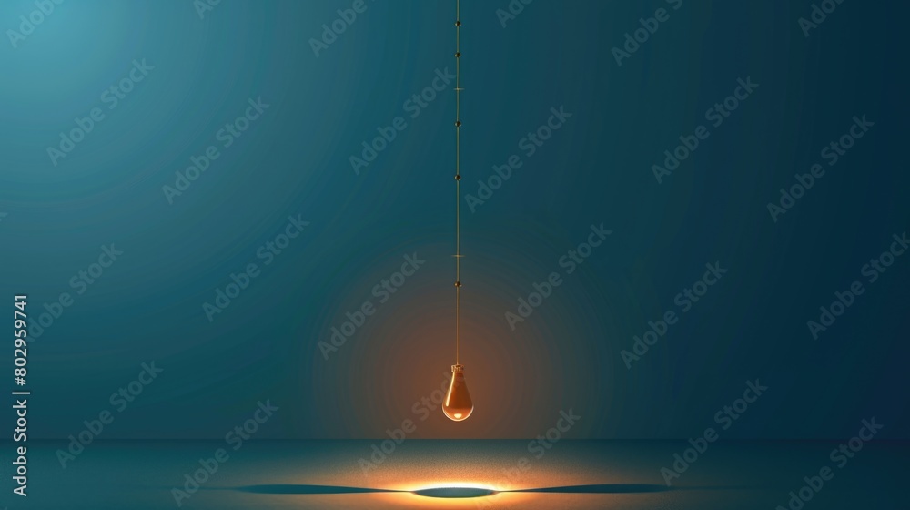 Poster Close-up of a single drop of liquid hanging from a string. Suitable for science and technology concepts
