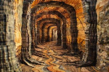 A tunnel in the midst of rocky terrain. Perfect for outdoor adventure themes