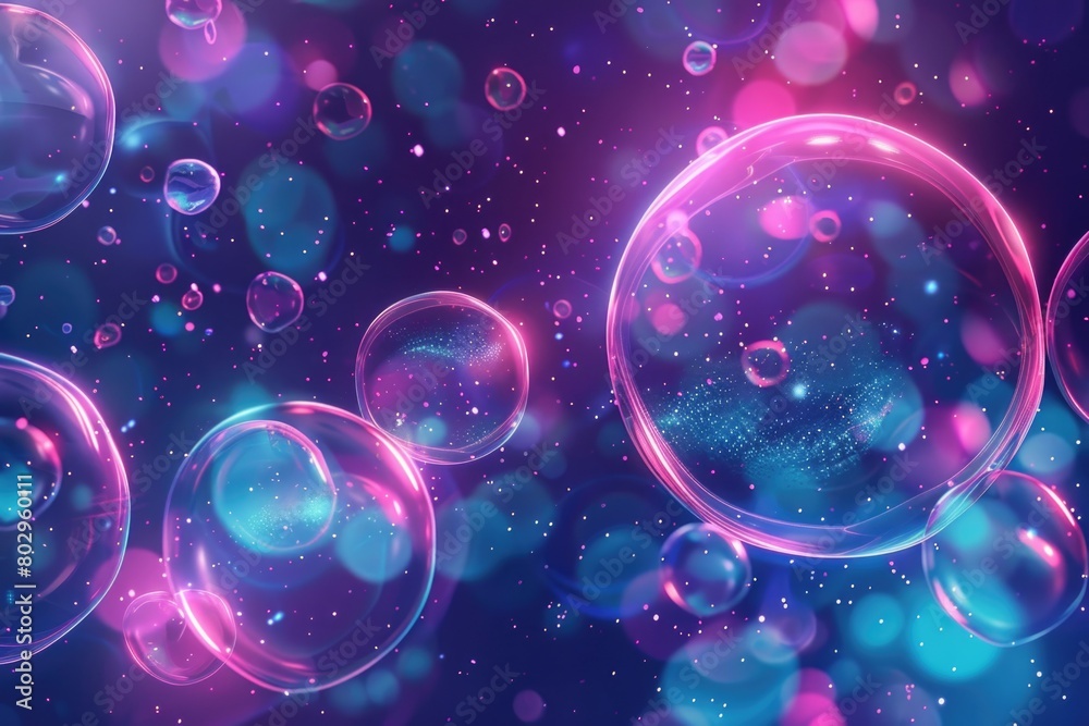 Aufkleber colorful bubbles floating in the air, perfect for adding a playful touch to your designs