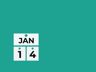 january 14 calendar reminder. 14 january daily calendar icon template. Calendar 14 january icon Design template. Vector illustration
