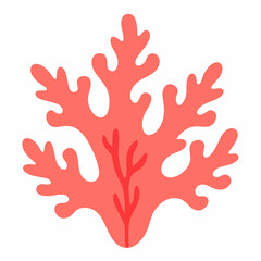 Coral design clipart art illustration, solid white background (3)
