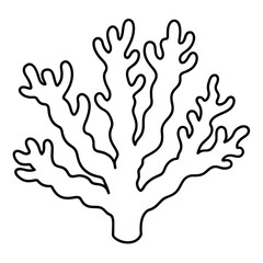 Coral design clipart art illustration, solid white background (5)