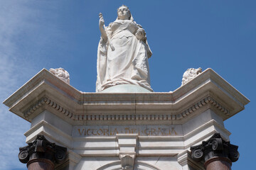 Queen Victoria Statue in the Queen Victoria Gardens, Melbourne, Australia. Granite and carrara...