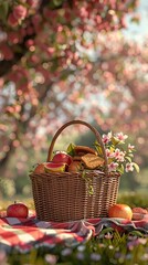 A 3D animated picnic basket