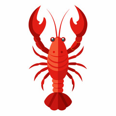 Lobster vector clipart art illustration, solid white background (8)
