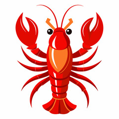 Lobster vector clipart art illustration, solid white background (26)