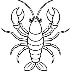 Lobster vector clipart art illustration, solid white background (27)