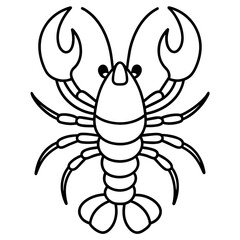 Lobster vector clipart art illustration, solid white background (28)