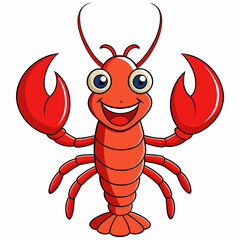 Lobster vector clipart art illustration, solid white background (29)