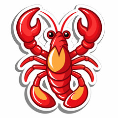 Lobster vector clipart art illustration, solid white background (31)