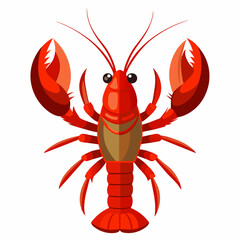 Lobster vector clipart art illustration, solid white background (33)