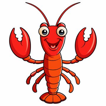 recommend clip art: Lobster vector clipart art illustration, solid white background (30)