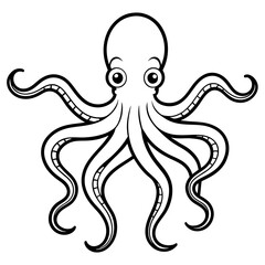 Octopus vector art illustration, solid white background (19)