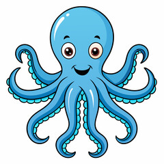 Octopus vector art illustration, solid white background (20)