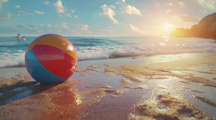 Obraz premium A 3D animated beach ball