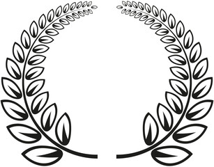 Laurel wreaths icon . Awards icon. Branche symbol, Silhouette .
