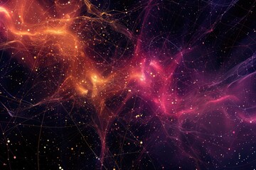 Fototapeta premium A vibrant space filled with purple and yellow stars. Ideal for various design projects