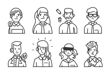 Group of people with various facial expressions. Suitable for emotions concept