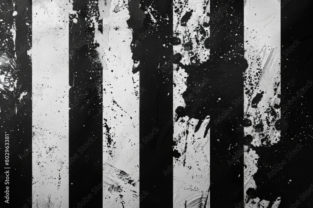 Sticker A minimalistic black and white photo of a stripped wall. Perfect for interior design projects