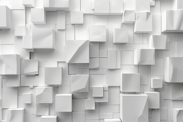 Random Shifted White Cube Boxes Background: Modern Geometric Design"