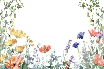Beautiful watercolor painting of vibrant flowers, perfect for various design projects