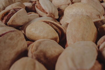 Pistachio nuts close-up. Background of pistachios.