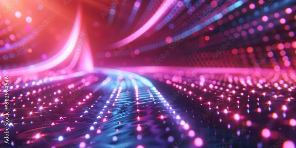 Aufkleber Computer keyboard covered in colorful lights, perfect for technology concepts