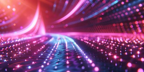 Obraz premium Computer keyboard covered in colorful lights, perfect for technology concepts