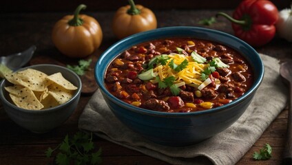 A bowl of beef chili