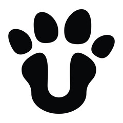 U letter paw pet logo template