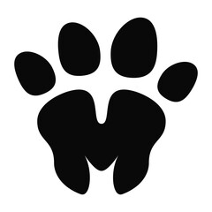M letter paw pet logo template