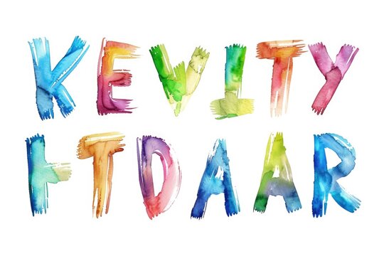 Words kevvy it today painted in different colors. Suitable for educational and artistic concepts