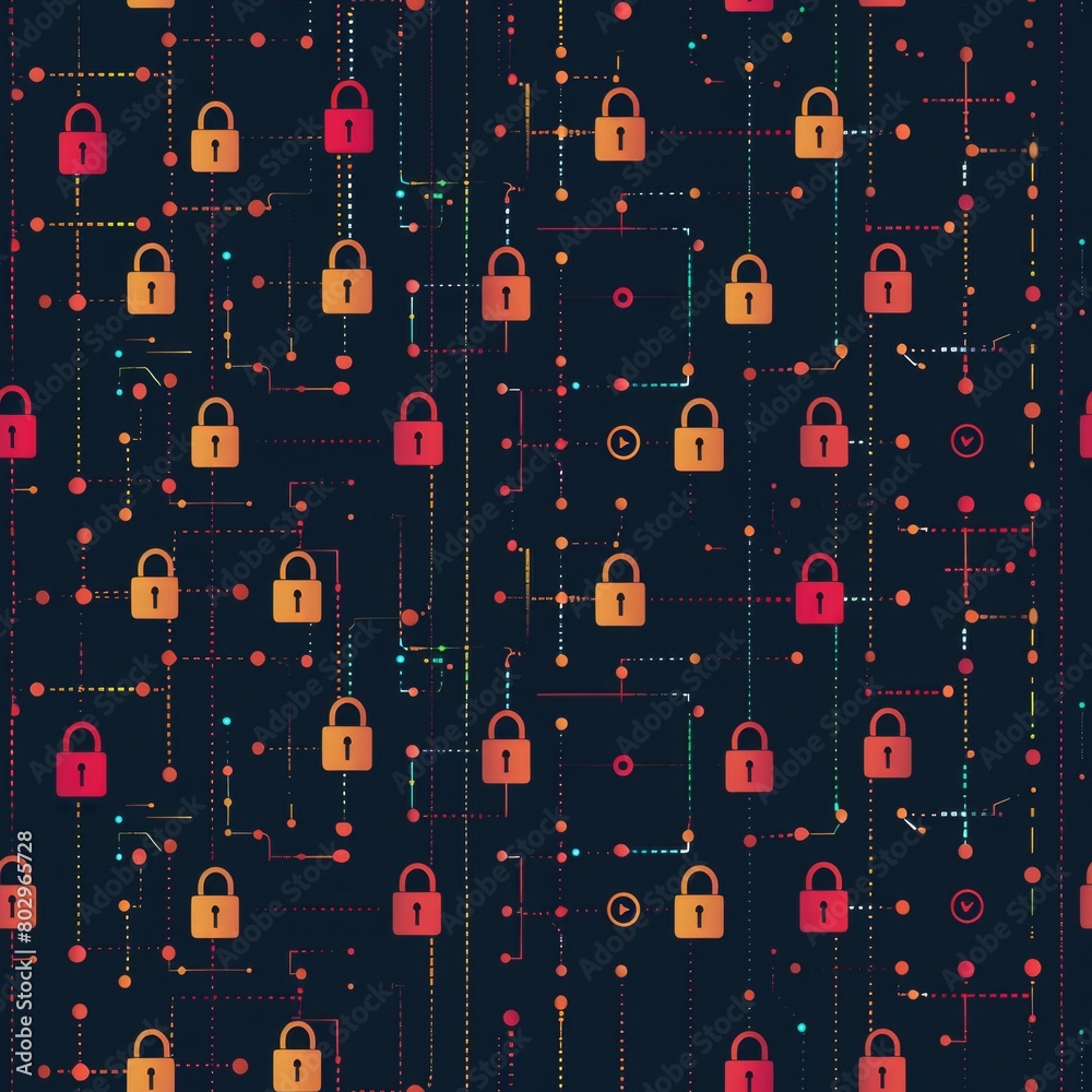 Poster Several padlocks displayed on a dark surface, ideal for security concepts
