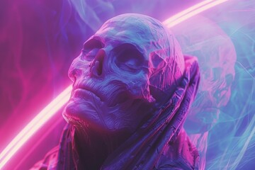 Close up of a person wearing a mask, suitable for healthcare concepts