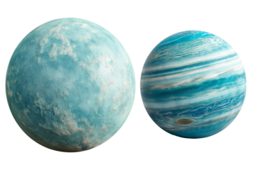 Illustration of a blue planet on a transparent background