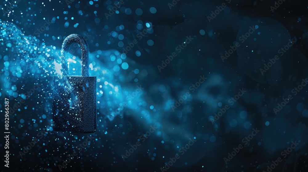 Aufkleber a closed padlock on a dark blue background. suitable for security concepts