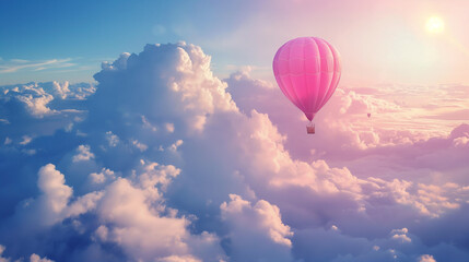 balloon in sky pastel color