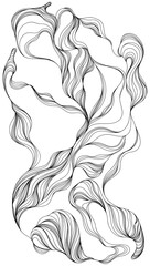Set of hand drawn wavy backgrounds. Monochrome waves wallpapers.