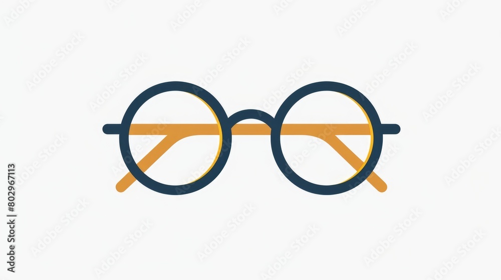 Poster A pair of glasses on a simple white background. Perfect for presentations or product displays