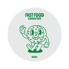 Fast food character vector design  